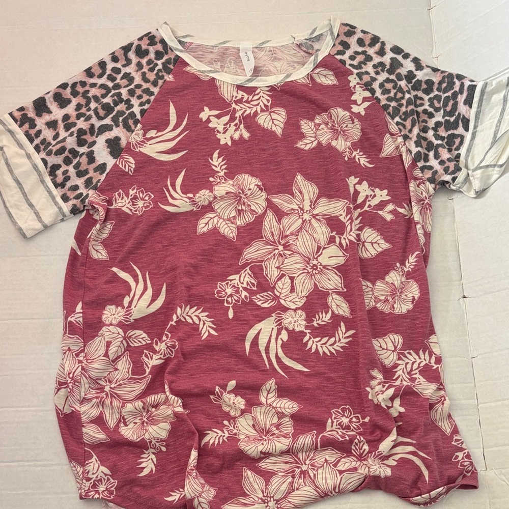 Floral and Leopard Print ladies Medium